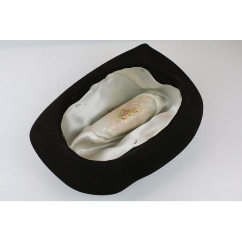 450 - Assorted 20th Century items to include a Christy's of London hat, small tribal mask, two brass and c... 