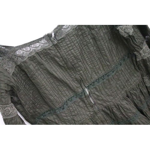 451 - Vintage Mexican black hand stitched crochet panel dress. Mexicana lower Sloane Street london label w... 