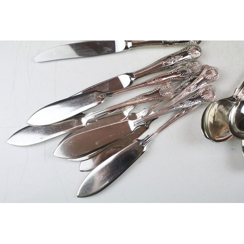 452 - Collection of Newbridge silver plated cutlery to include 60 kings pattern pieces and 50 Kings patter... 