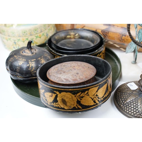 358 - Pair of gilt metal curtain tie backs, modelled as branches of flowers and leaves, each 25cm long, an... 