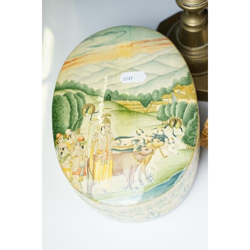 358 - Pair of gilt metal curtain tie backs, modelled as branches of flowers and leaves, each 25cm long, an... 