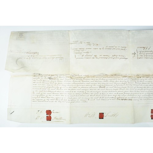 256 - Ephemera - two indentures, 1863 and 1869, Particulars and Conditions of Sale for Properties sold by ... 