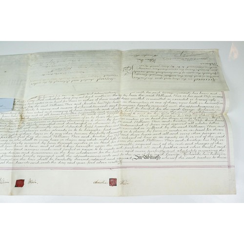 256 - Ephemera - two indentures, 1863 and 1869, Particulars and Conditions of Sale for Properties sold by ... 