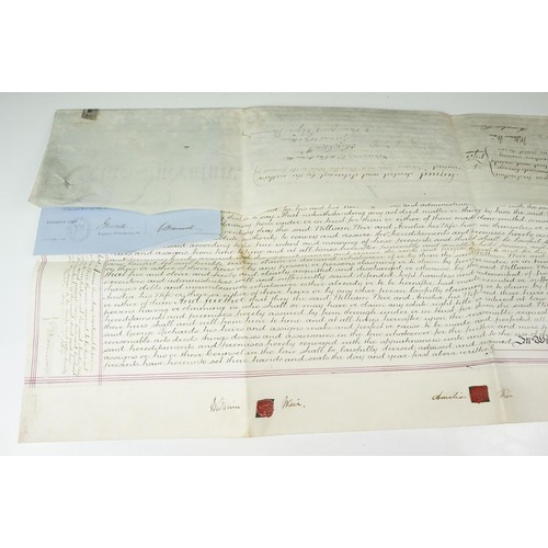256 - Ephemera - two indentures, 1863 and 1869, Particulars and Conditions of Sale for Properties sold by ... 