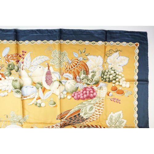 335 - Collection of three vintage silk scarves, comprising: Gucci, Salvatore Ferragamo and Selles a Housse... 