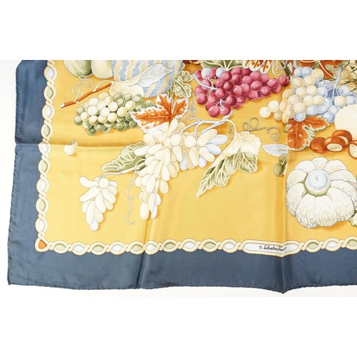 335 - Collection of three vintage silk scarves, comprising: Gucci, Salvatore Ferragamo and Selles a Housse... 