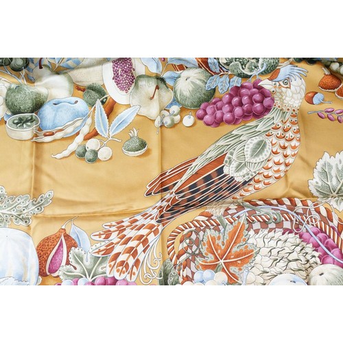 335 - Collection of three vintage silk scarves, comprising: Gucci, Salvatore Ferragamo and Selles a Housse... 