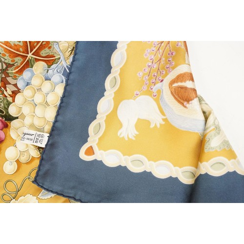 335 - Collection of three vintage silk scarves, comprising: Gucci, Salvatore Ferragamo and Selles a Housse... 
