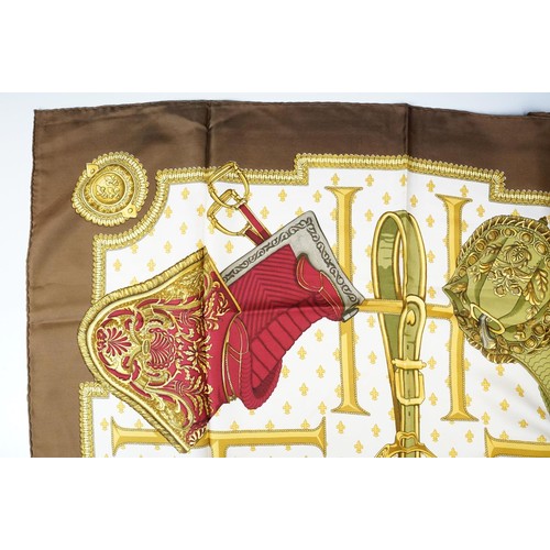 335 - Collection of three vintage silk scarves, comprising: Gucci, Salvatore Ferragamo and Selles a Housse... 