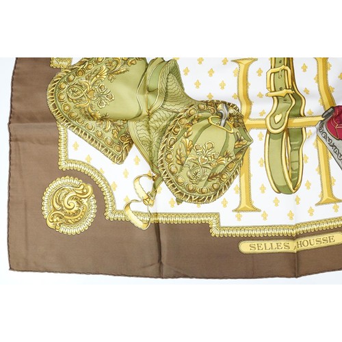 335 - Collection of three vintage silk scarves, comprising: Gucci, Salvatore Ferragamo and Selles a Housse... 
