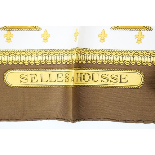 335 - Collection of three vintage silk scarves, comprising: Gucci, Salvatore Ferragamo and Selles a Housse... 