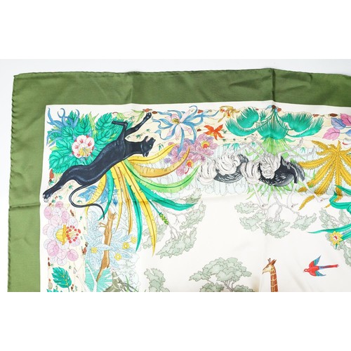 335 - Collection of three vintage silk scarves, comprising: Gucci, Salvatore Ferragamo and Selles a Housse... 