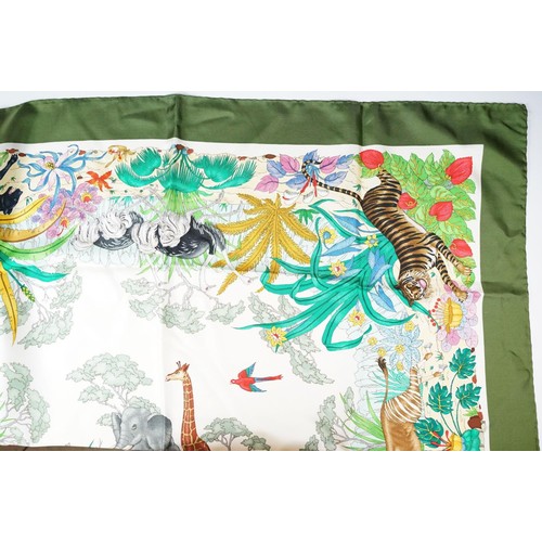 335 - Collection of three vintage silk scarves, comprising: Gucci, Salvatore Ferragamo and Selles a Housse... 