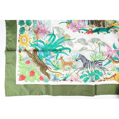 335 - Collection of three vintage silk scarves, comprising: Gucci, Salvatore Ferragamo and Selles a Housse... 