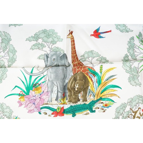 335 - Collection of three vintage silk scarves, comprising: Gucci, Salvatore Ferragamo and Selles a Housse... 