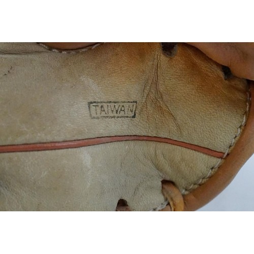 336 - 180 Louisville Slugger flame tempered baseball bat, Spalding top grain leather baseball mitt and fou... 