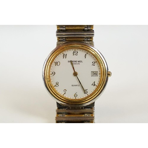 334 - Raymond Weil Geneve Quartz men's wristwatch, with bi-metal bracelet, marked 'water resistant'