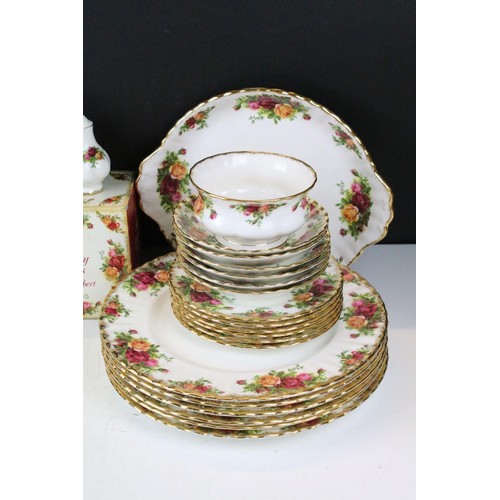 108 - Collection of Royal Albert Old Country Roses, comprising: a coffee pot, teapot, milk jug, sugar bowl... 