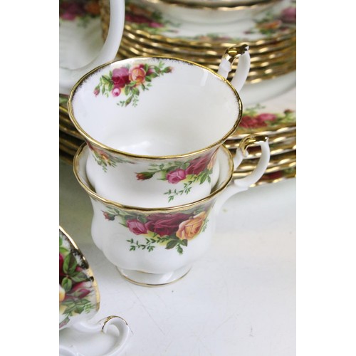 108 - Collection of Royal Albert Old Country Roses, comprising: a coffee pot, teapot, milk jug, sugar bowl... 