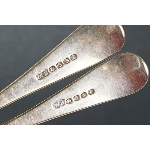 258 - Two 19th Century George IV silver spoons with engraved terminals (hallmarked London 1816) together w... 