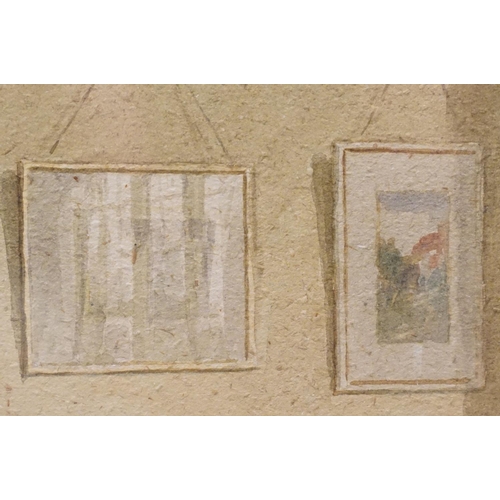 25 - Berenger Benger, (British, 1868–1935), interior scene, watercolour, signed lower left, 24.5 x 35cm, ... 