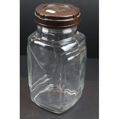 455 - 19th Century copper Masthead ships lantern together with two 1920s glass storage jars with bakelite ... 