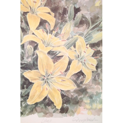 60 - Collection of Glyn Martin watercolours, comprising, Red Clematis 1990, 20 x 27.5cm, Apple Blossom 19... 