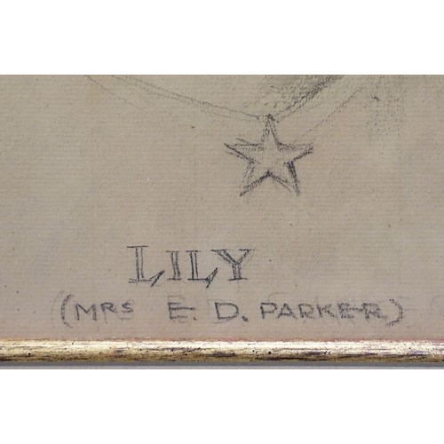 32 - Frank Leah (Irish, 1886 - 1972), Lily, Mrs E.D. Parker, pencil, signed lower right, dated 16.11.33, ... 