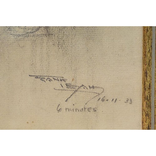 32 - Frank Leah (Irish, 1886 - 1972), Lily, Mrs E.D. Parker, pencil, signed lower right, dated 16.11.33, ... 