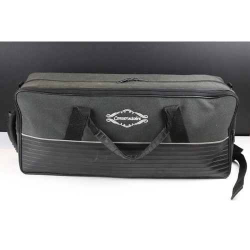 458 - Conservatoire trumpet complete with mouthpiece and fitted carry case.