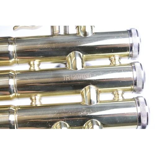 458 - Conservatoire trumpet complete with mouthpiece and fitted carry case.