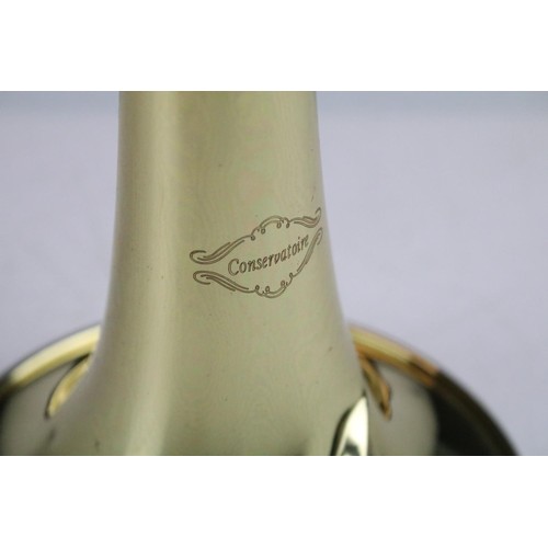 458 - Conservatoire trumpet complete with mouthpiece and fitted carry case.