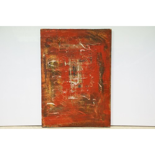 230 - Abstract School, impasto oil on panel, label verso for George Gray, 79 x 55.5cm