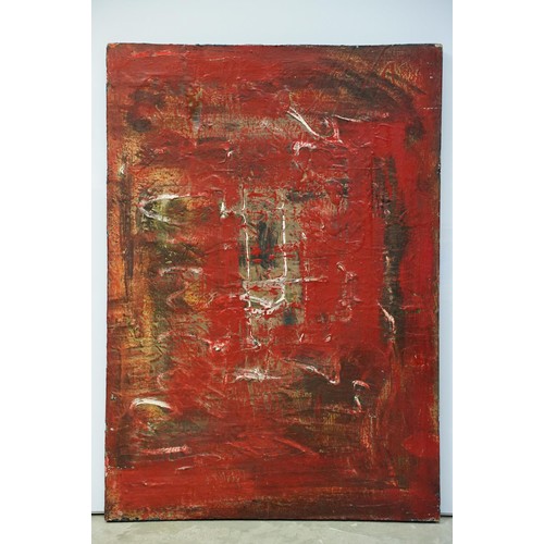 230 - Abstract School, impasto oil on panel, label verso for George Gray, 79 x 55.5cm