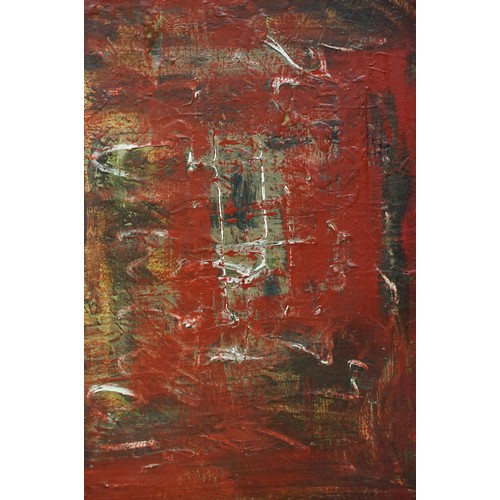 230 - Abstract School, impasto oil on panel, label verso for George Gray, 79 x 55.5cm