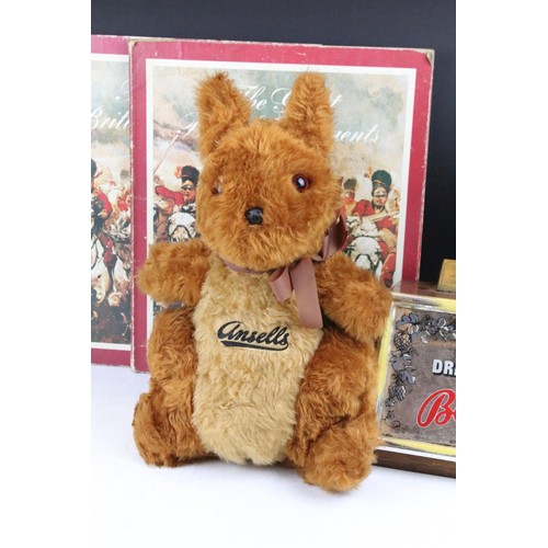 466 - Collection of breweriana to include an Ansells stuffed squirrel, assorted ash trays, Hamlet mild cig... 