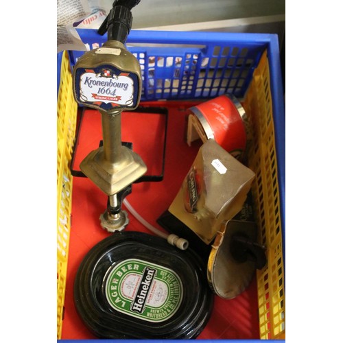 466 - Collection of breweriana to include an Ansells stuffed squirrel, assorted ash trays, Hamlet mild cig... 