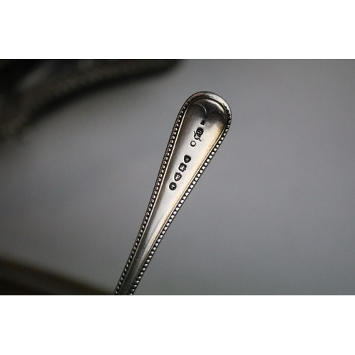 467 - Collection of silver and silver plated items to include a Georgian silver hallmarked tea caddy spoon... 