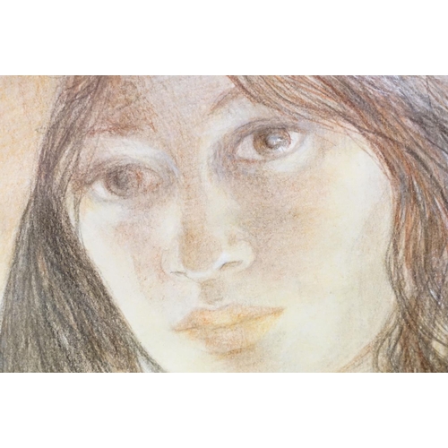 197 - Watercolour of a young nude woman, framed and indistinctly signed and dated '79, 59 x 39cm, framed a... 