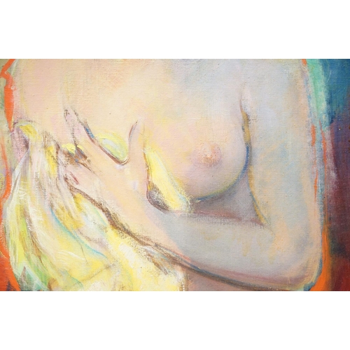 198 - A C A Fremaux, study of female nude, oil on canvas, signed lower right and dated 1975, 98 x 59cm, fr... 