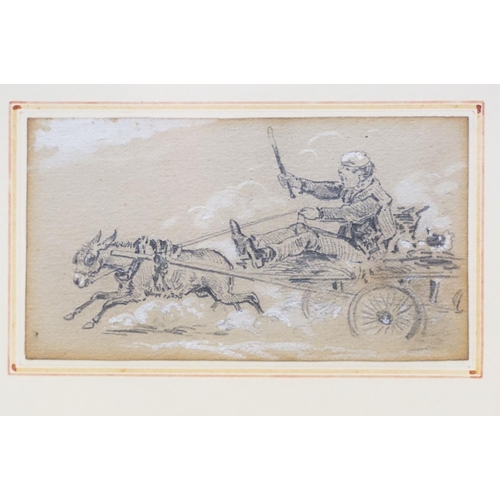 214 - William McConnell, a pair, ' On Epsom Downs - a young boy driving furiously a small donkey-cart ' an... 