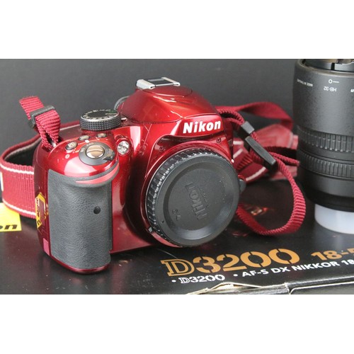 468 - Nikon D3200 camera body together with a Nikon DX AF- S Nikkor 18-105mm lens, and a Nikon DX AF-S Nik... 