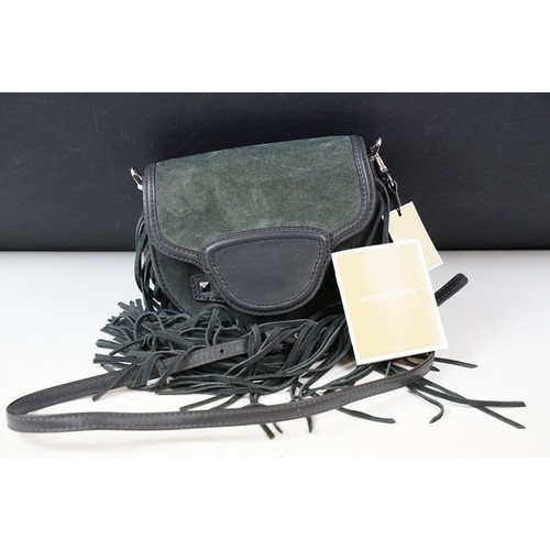 439 - Michael Kors black leather satchel, with label, Michael Kors charcoal slim saddle xbody leather, Mic... 