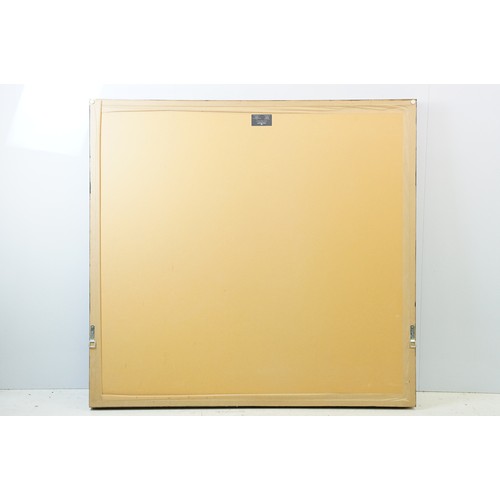 517 - Thai framed hand made tradition Hmong pleated skirt set within a ebonised wooden frame. Measures 127... 