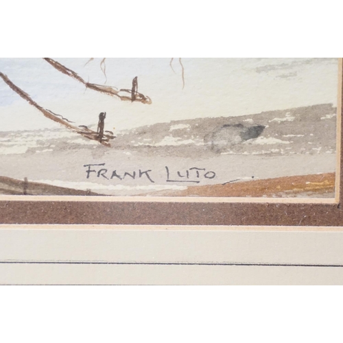 156 - Frank Luto, moored sailing boats, watercolour, signed lower right, 23.5 x 34.5cm, and another by the... 