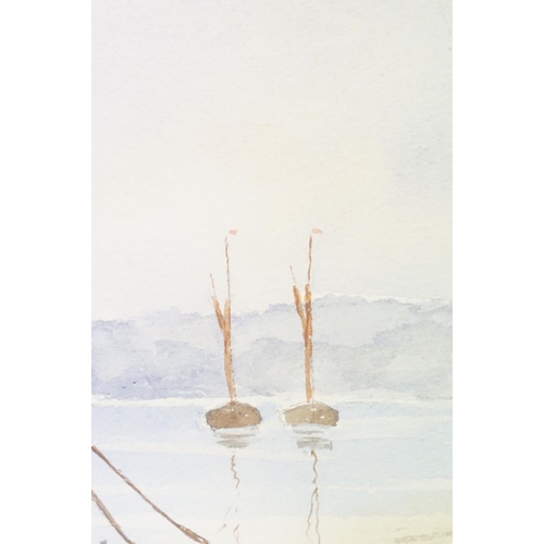 156 - Frank Luto, moored sailing boats, watercolour, signed lower right, 23.5 x 34.5cm, and another by the... 