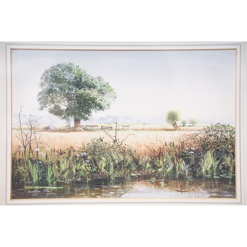 174 - Jonathan Pike (b.1949), pair of landscape scenes by the river, watercolour, each signed, 20 x 30cm a... 