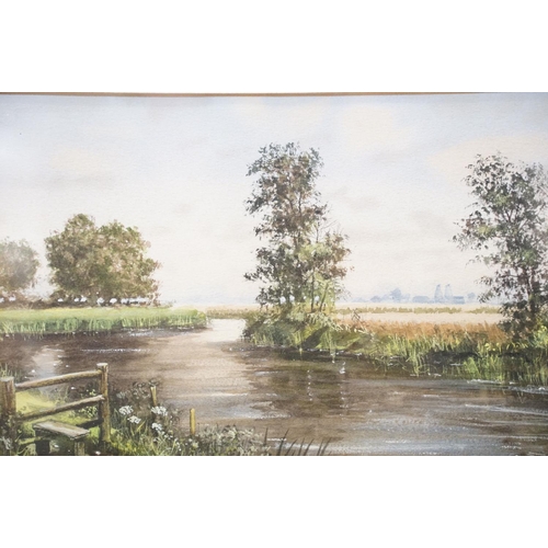 174 - Jonathan Pike (b.1949), pair of landscape scenes by the river, watercolour, each signed, 20 x 30cm a... 