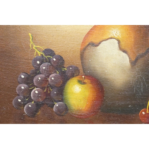 176 - Arthur Fidler, sill life with fruit, oil on canvas, signed lower left, artist's label verso, 33 x 44... 