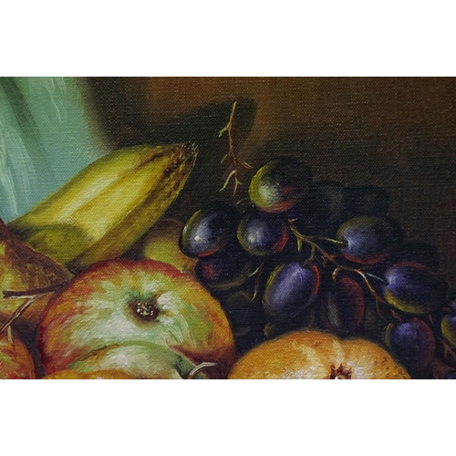 176 - Arthur Fidler, sill life with fruit, oil on canvas, signed lower left, artist's label verso, 33 x 44... 